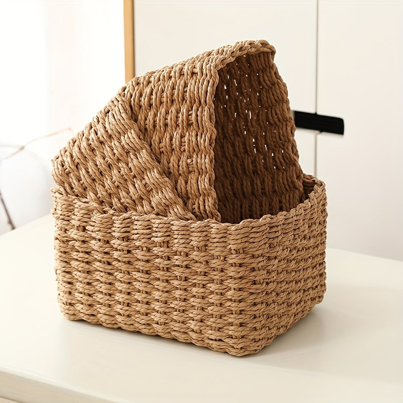 3 paniers de rangement tressé
