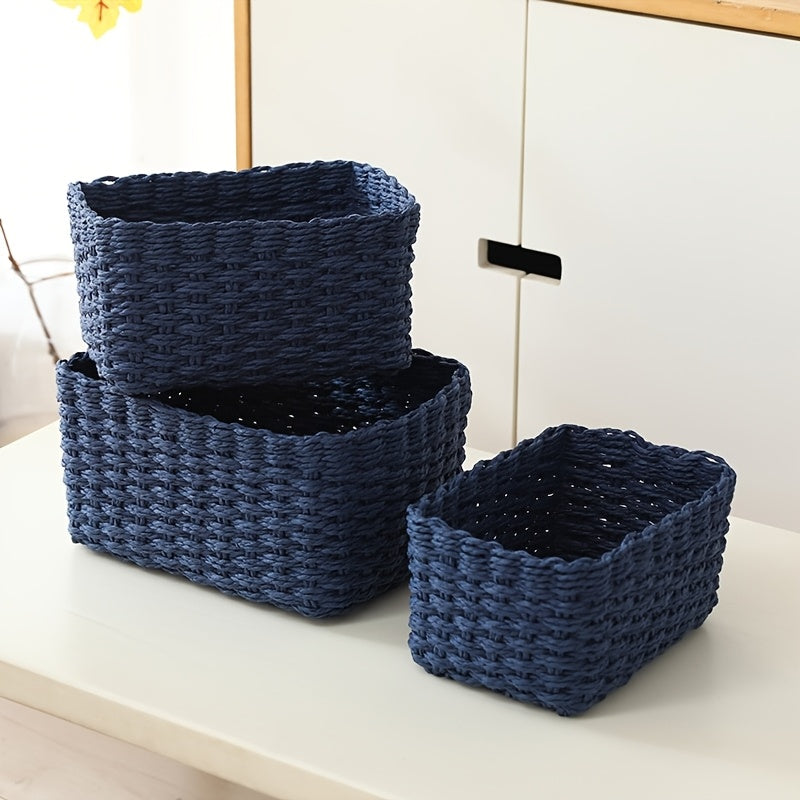 3 paniers de rangement tressé